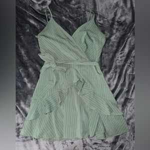 Green V Neck Dress